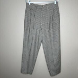 Vintage Lee Pants Women's 16P brown Houndstooth High Waist Pleat Academia Casual